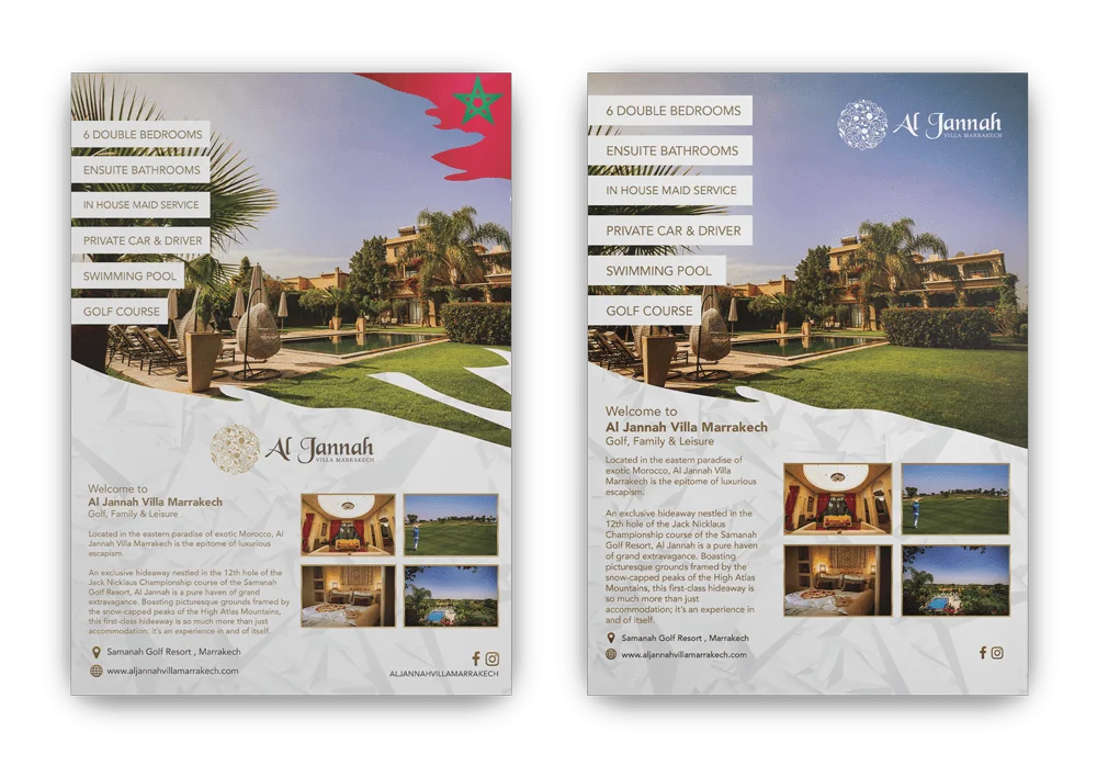 al jannah villa marrakech Moroccan Villa Visual Identity