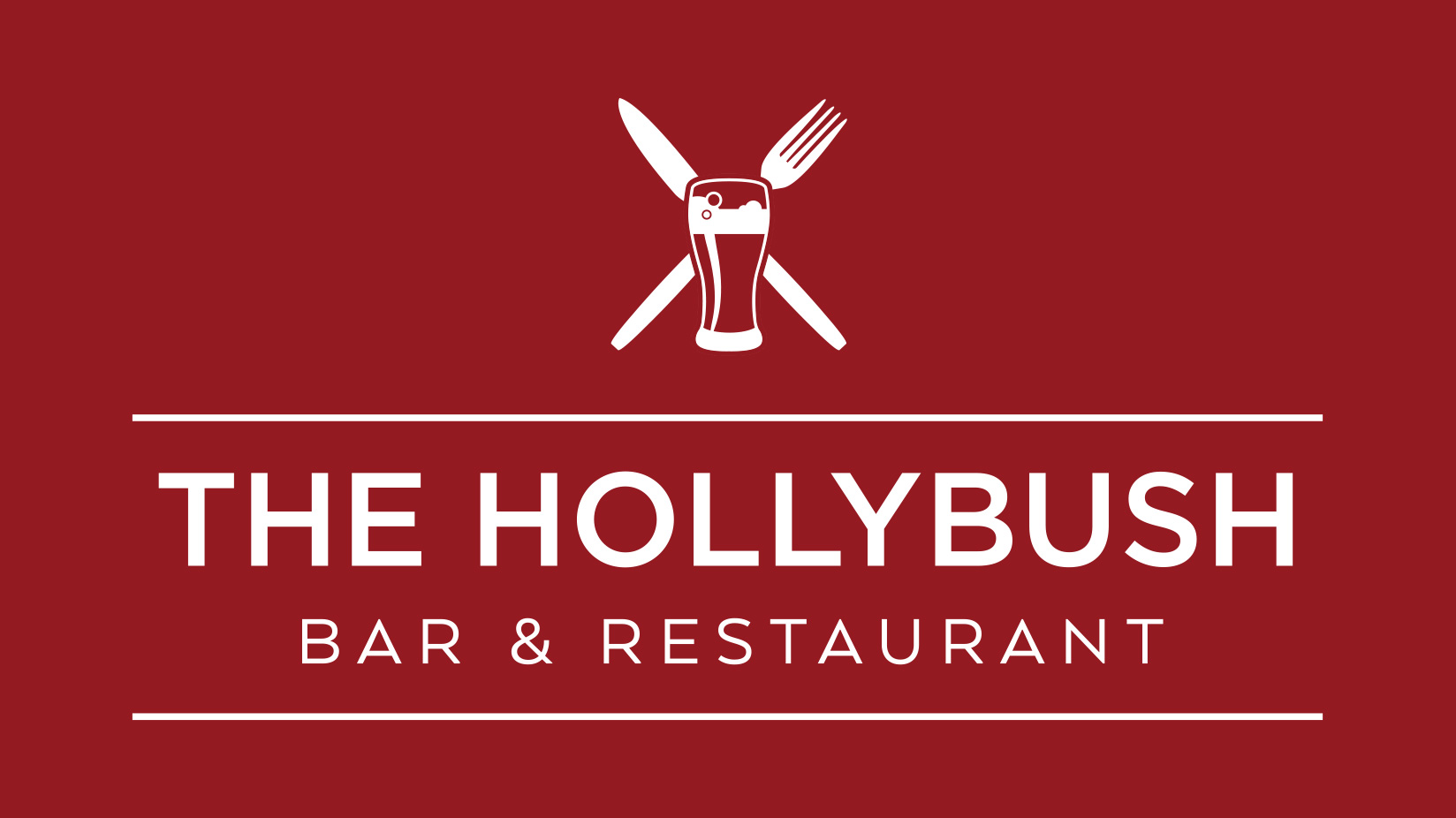 the hollybush bar restaurant logo brand identity design