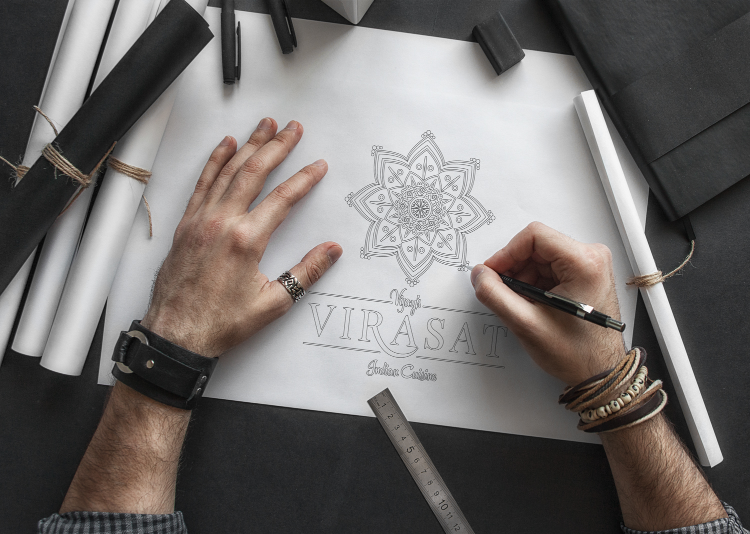 Vijay's Virasat Indian restaurant brand identity
